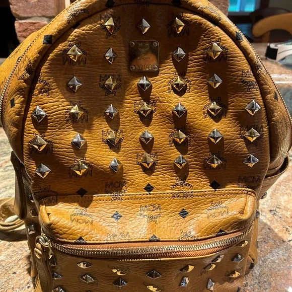 MCM Visetos Stark Backpack cognac